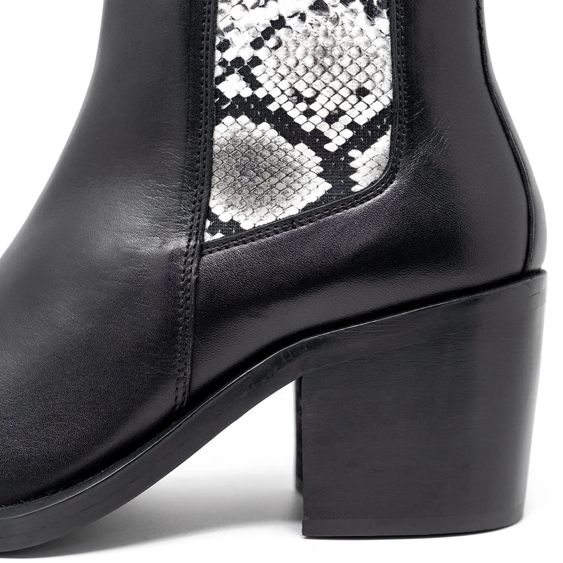 Walk London Nola Chelsea Boot Black & Snake Flash Sale