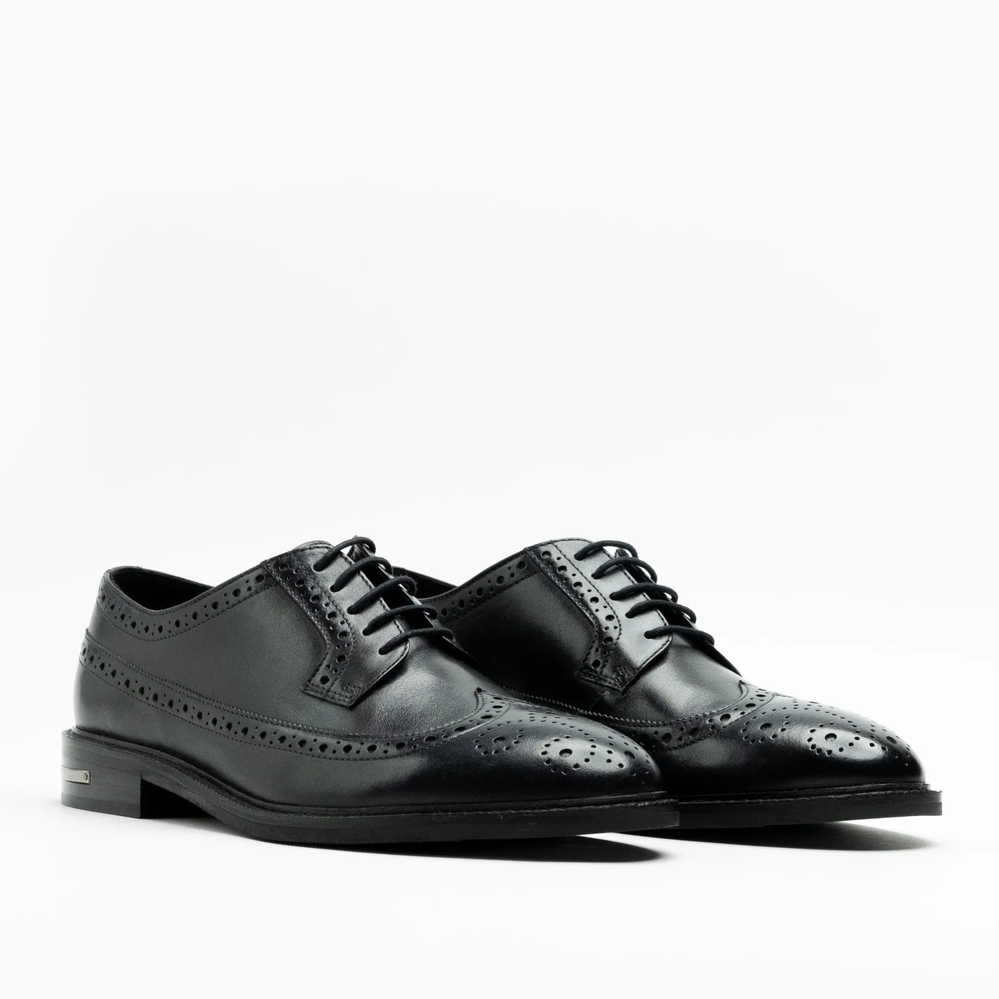 Walk London Oliver Brogue Shoe Black Leather Flash Sale