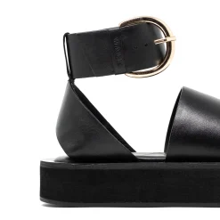 Walk London Oslo Strap Sandal Black New
