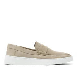 Walk London Paolo Loafer Stone Suede Fashion