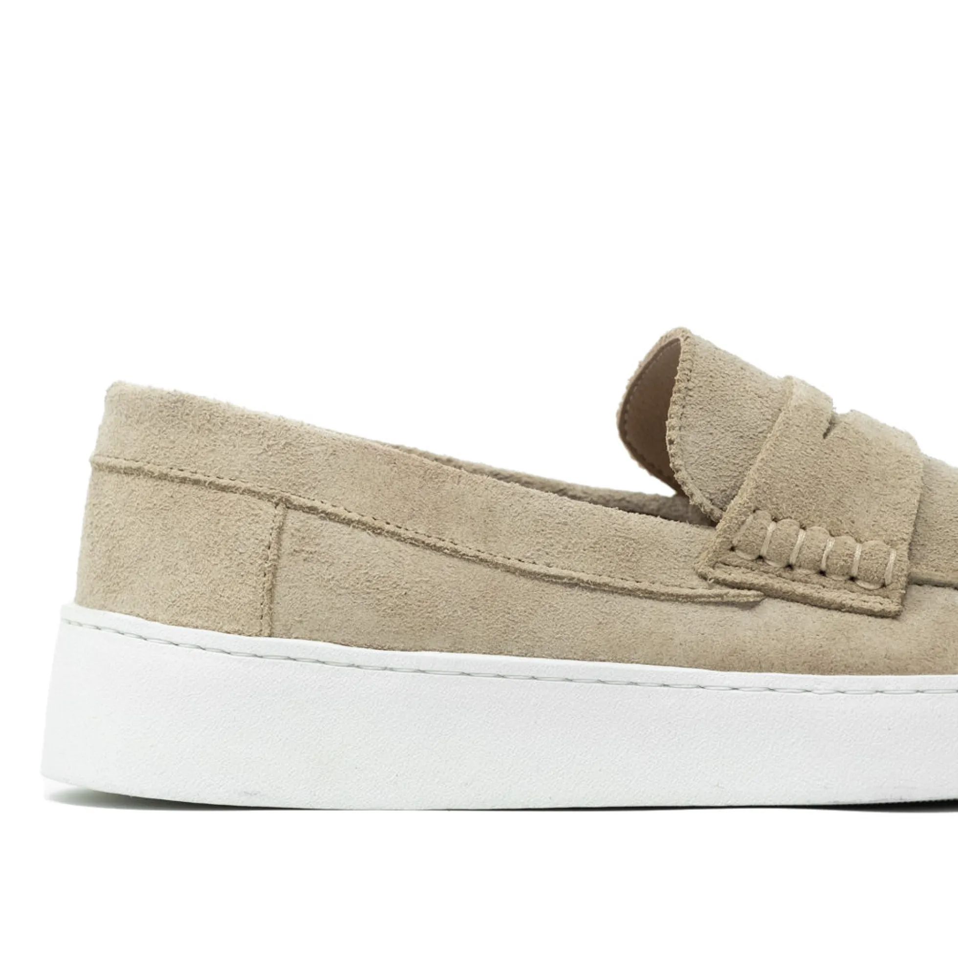 Walk London Paolo Loafer Stone Suede Fashion