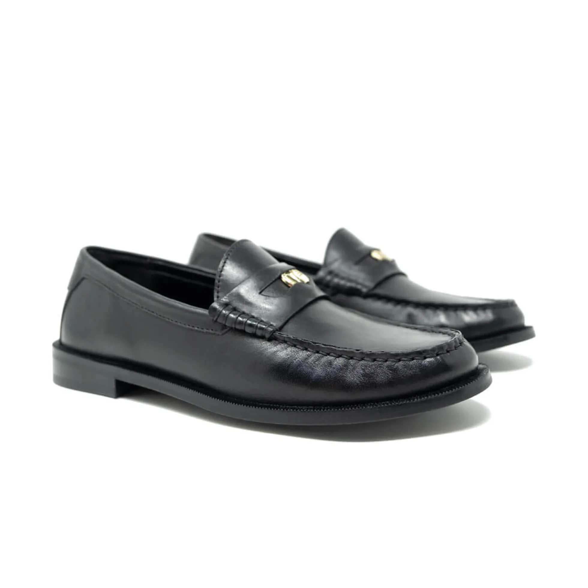Walk London Rhea Penny Loafer Black New