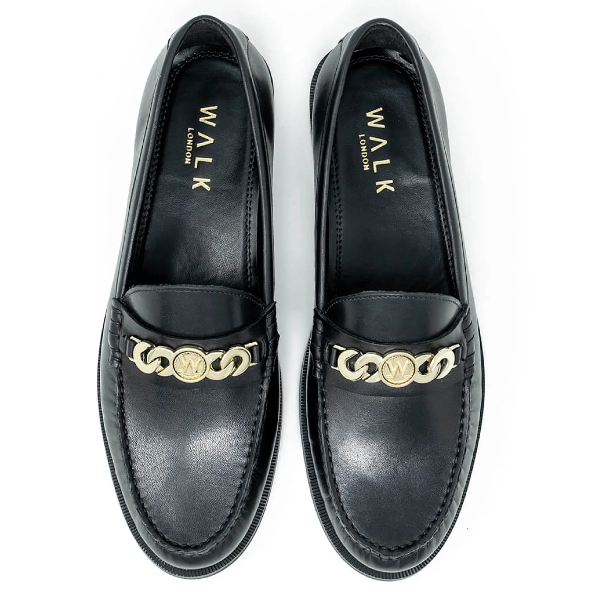 Walk London Riva Chain Loafer Black Outlet