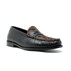 Walk London Riva Saddle Loafer Grey Leopard Store