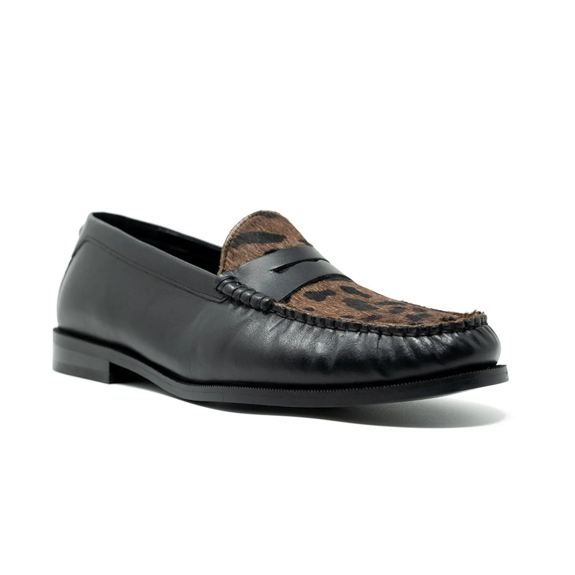 Walk London Riva Saddle Loafer Grey Leopard Store
