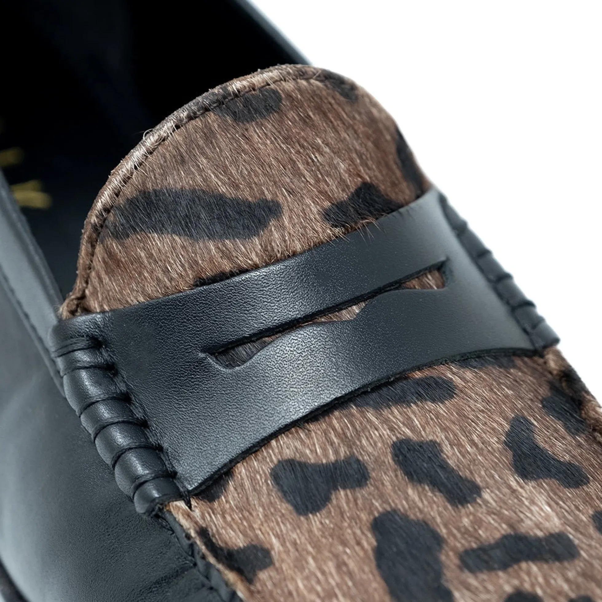 Walk London Riva Saddle Loafer Grey Leopard Store