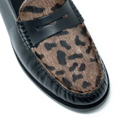 Walk London Riva Saddle Loafer Grey Leopard Store