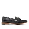 Walk London Riva Tassel Loafer Black Leather Flash Sale