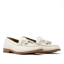 Walk London Riva Tassel Loafer Off White Leather Discount