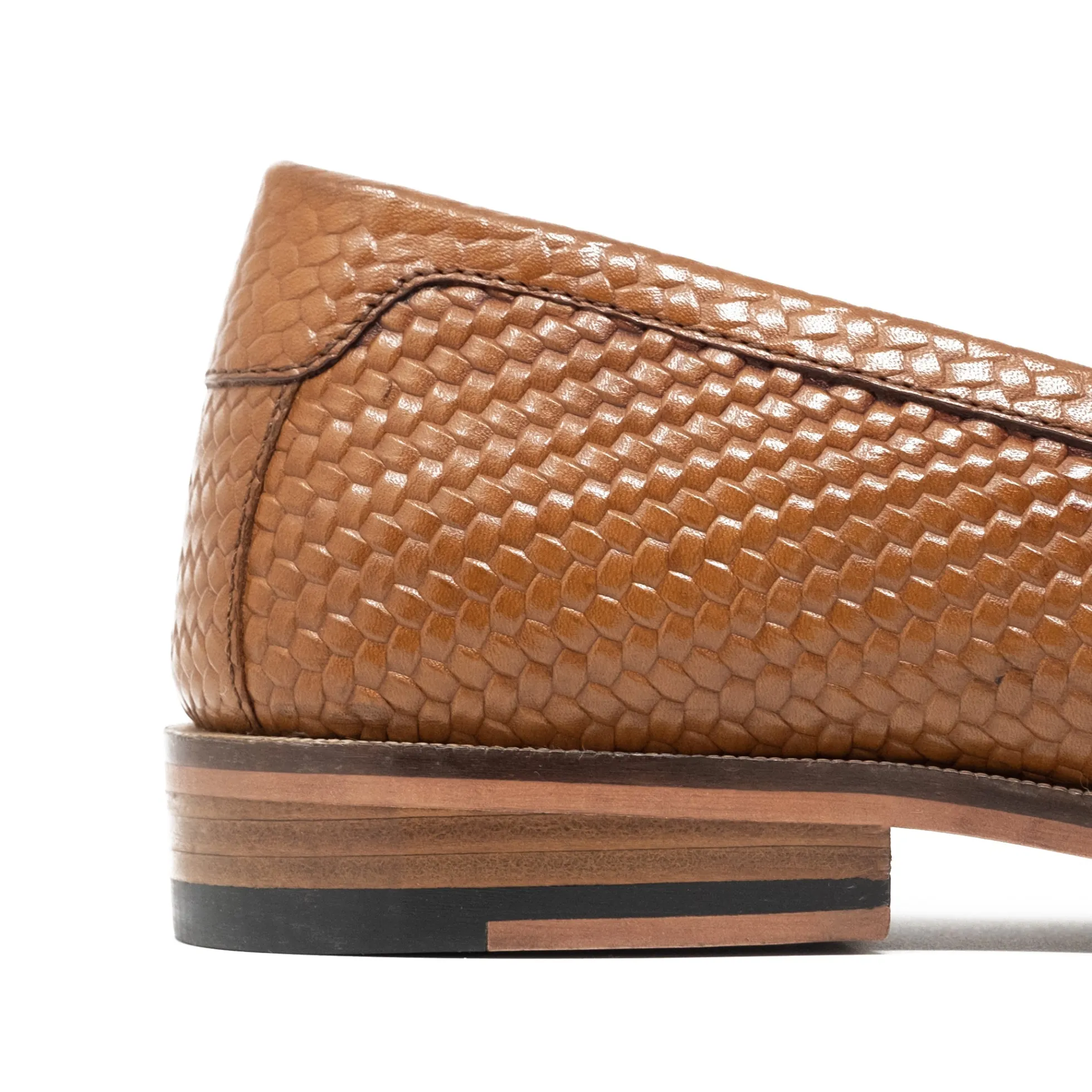 Walk London Riva Weave Loafer Tan Leather Flash Sale