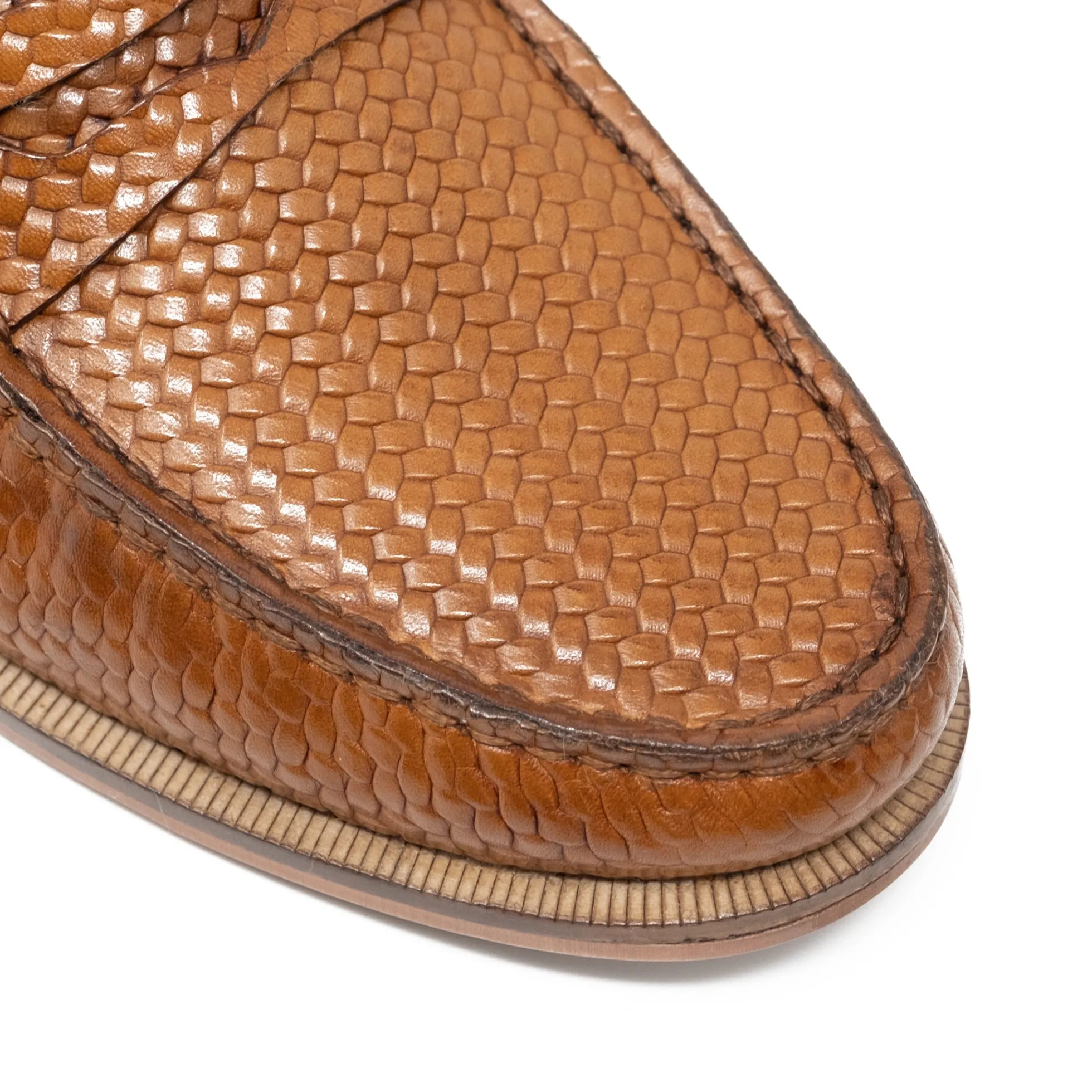 Walk London Riva Weave Loafer Tan Leather Flash Sale