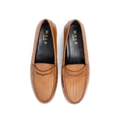 Walk London Riva Weave Loafer Tan Leather Flash Sale