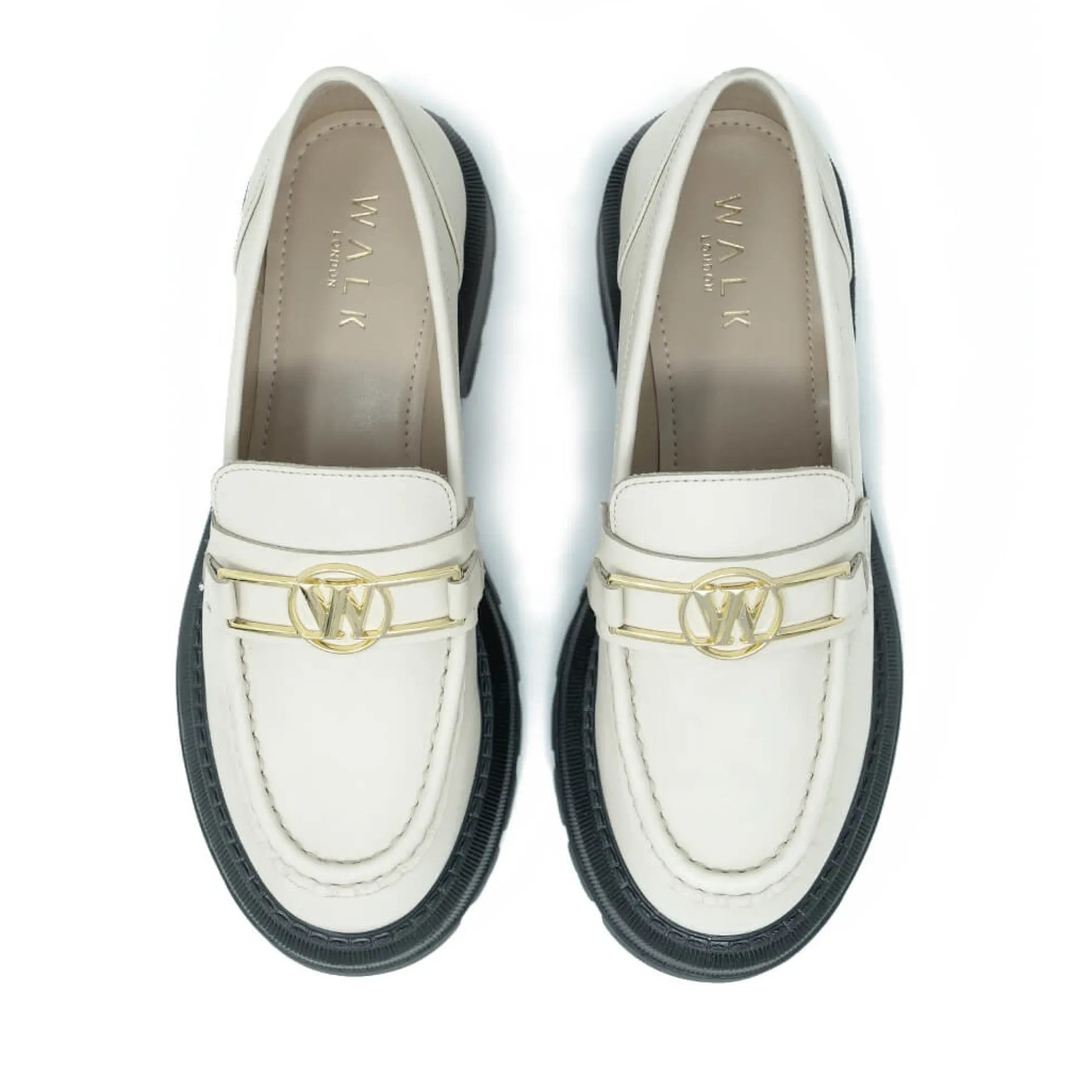 Walk London Roxy Mono Trim Loafer Off White Online