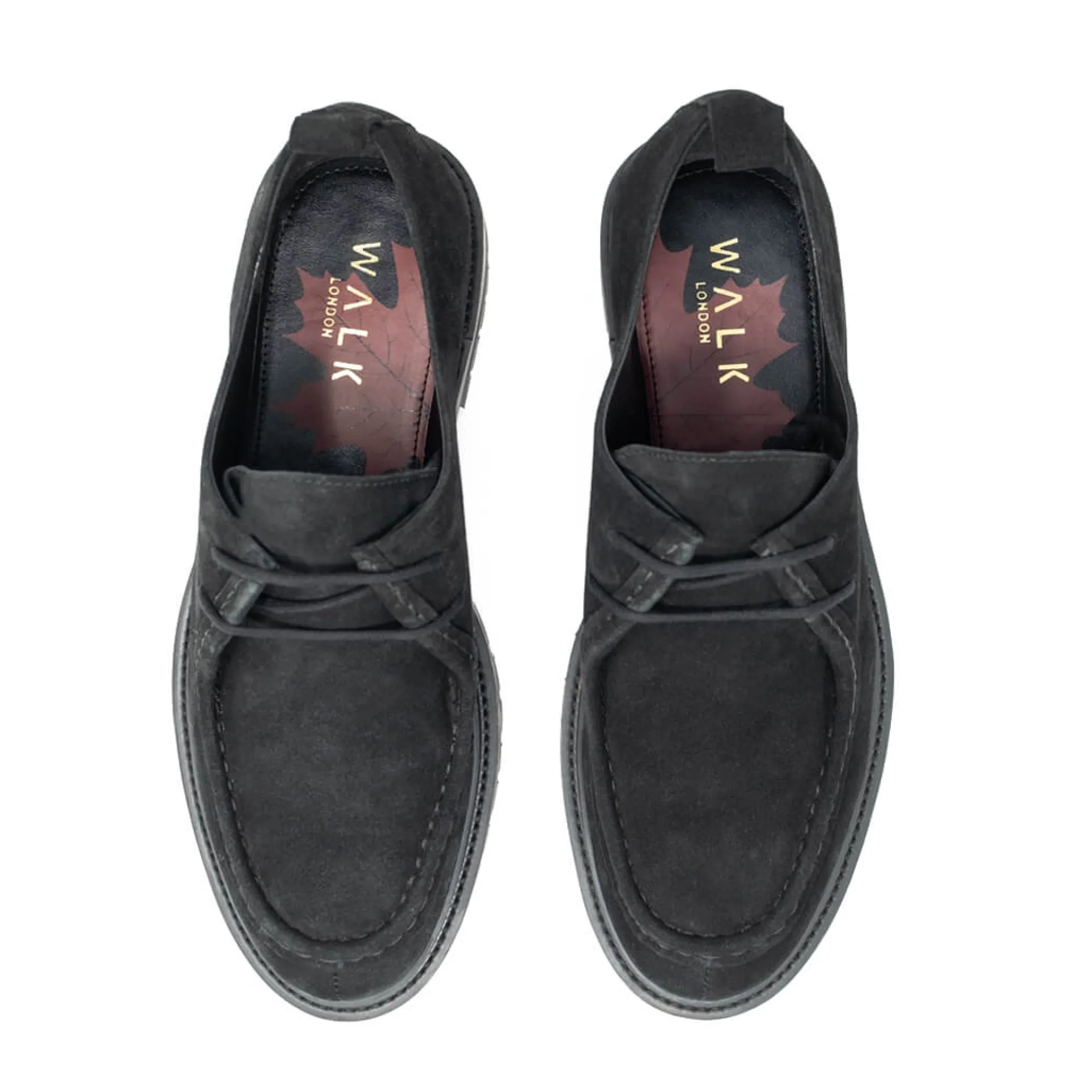 Walk London Sean Apron Shoe Black Suede Outlet