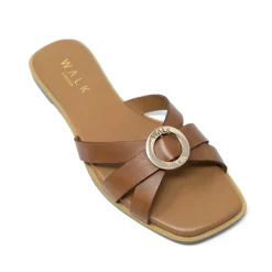 Walk London St Tropez Round Trim Sandal Tan Shop