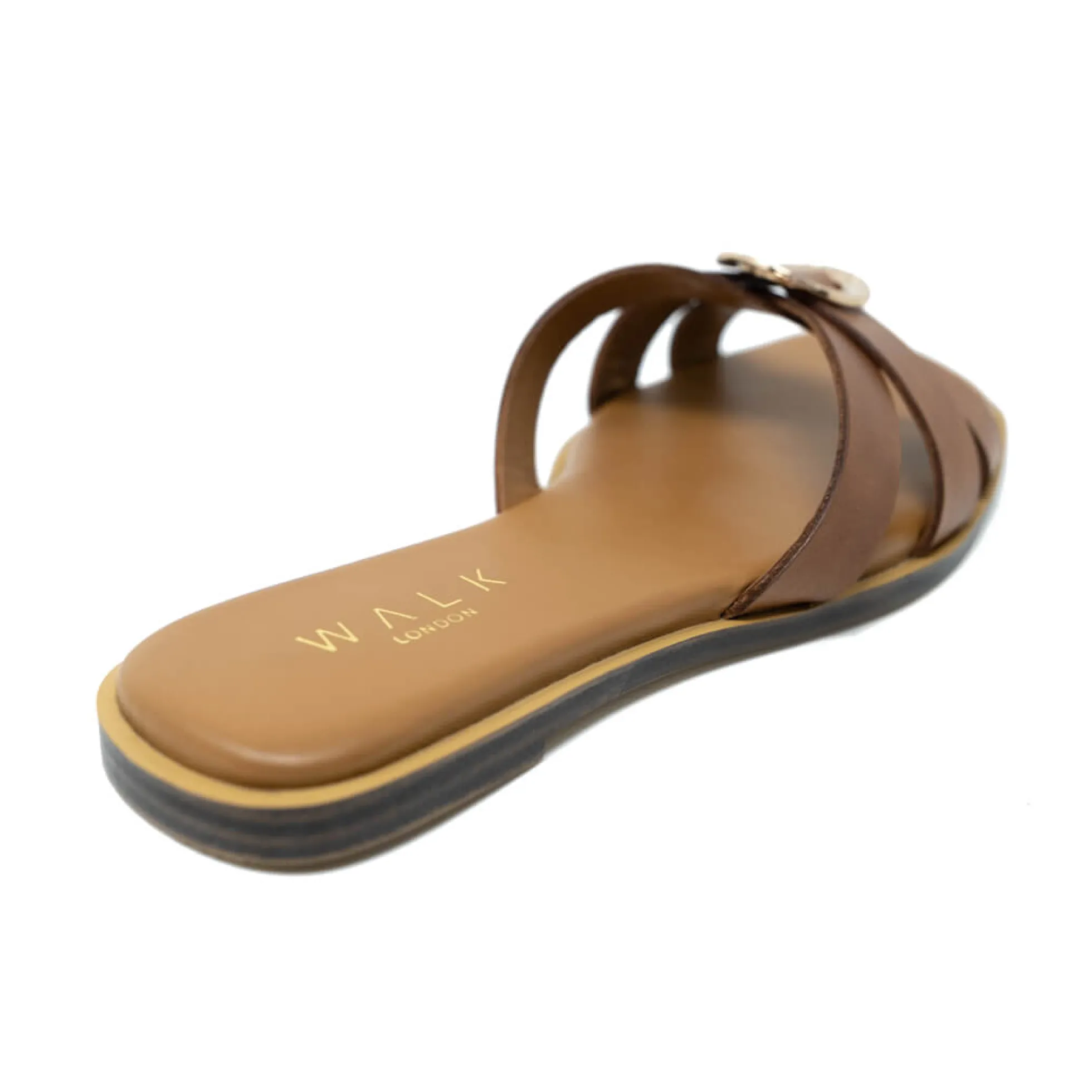 Walk London St Tropez Round Trim Sandal Tan Clearance