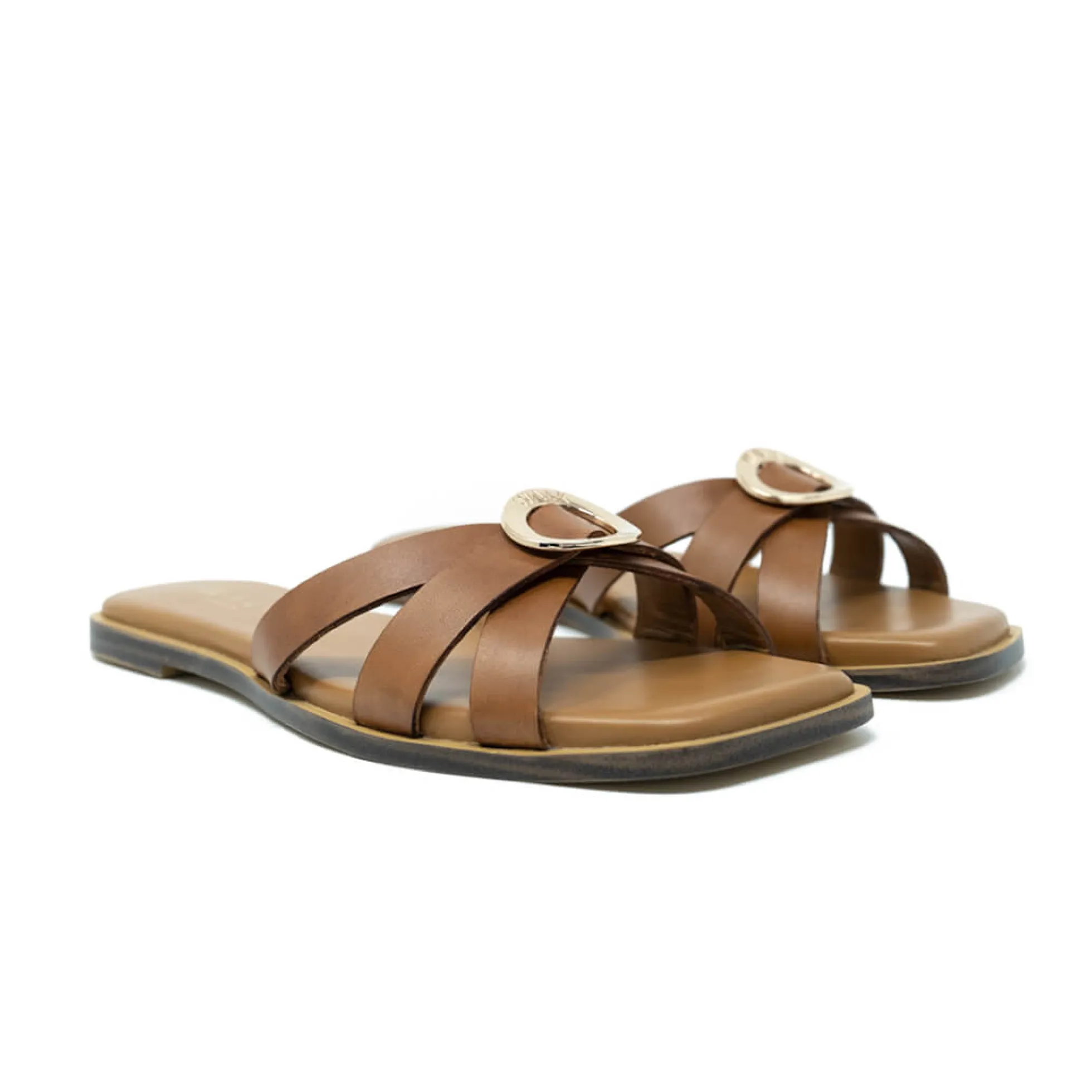 Walk London St Tropez Round Trim Sandal Tan Shop