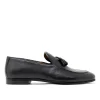 Walk London Terry Tassel Loafer Black Grain Leather New