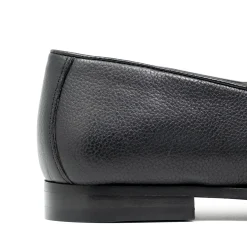 Walk London Terry Tassel Loafer Black Grain Leather New