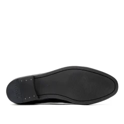 Walk London Terry Tassel Loafer Black Grain Leather New