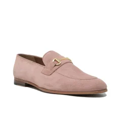 Walk London Terry Trim Loafer Pink Suede Outlet