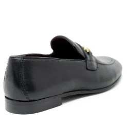Walk London Terry Trim Loafer Black Leather Store