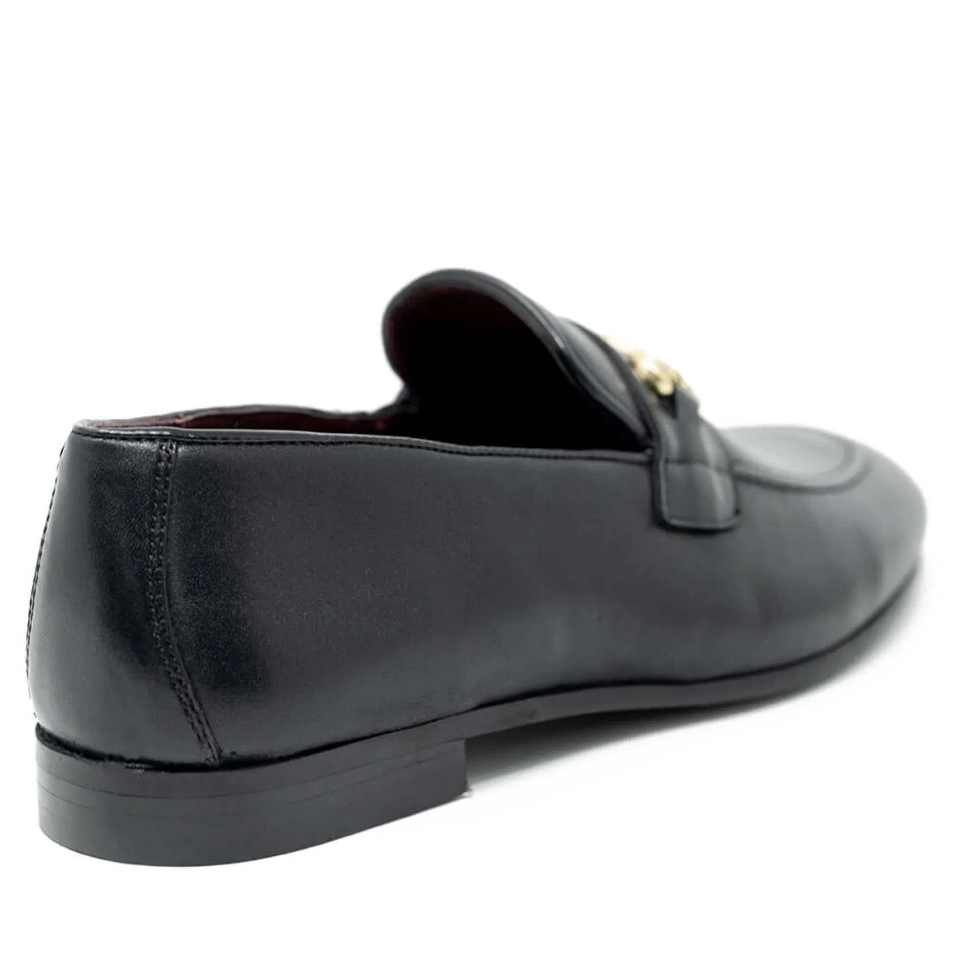 Walk London Terry Trim Loafer Black Leather Store