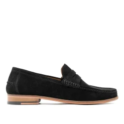 Walk London Tino Saddle Loafer Black Suede Outlet