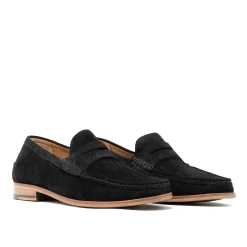 Walk London Tino Saddle Loafer Black Suede Outlet