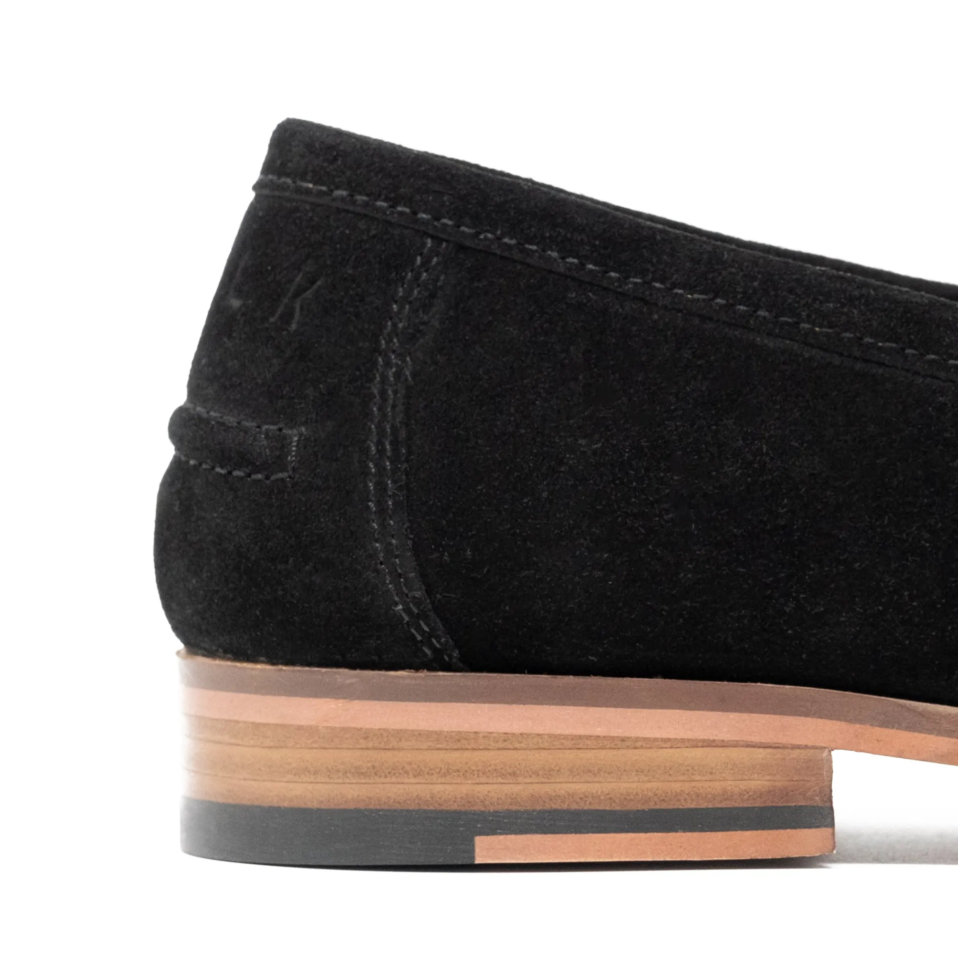 Walk London Tino Saddle Loafer Black Suede Outlet