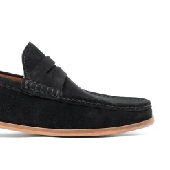 Walk London Tino Saddle Loafer Black Suede Outlet