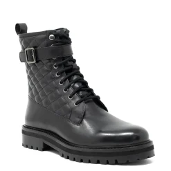 Walk London Vera Quilted Combat Boot Black Clearance