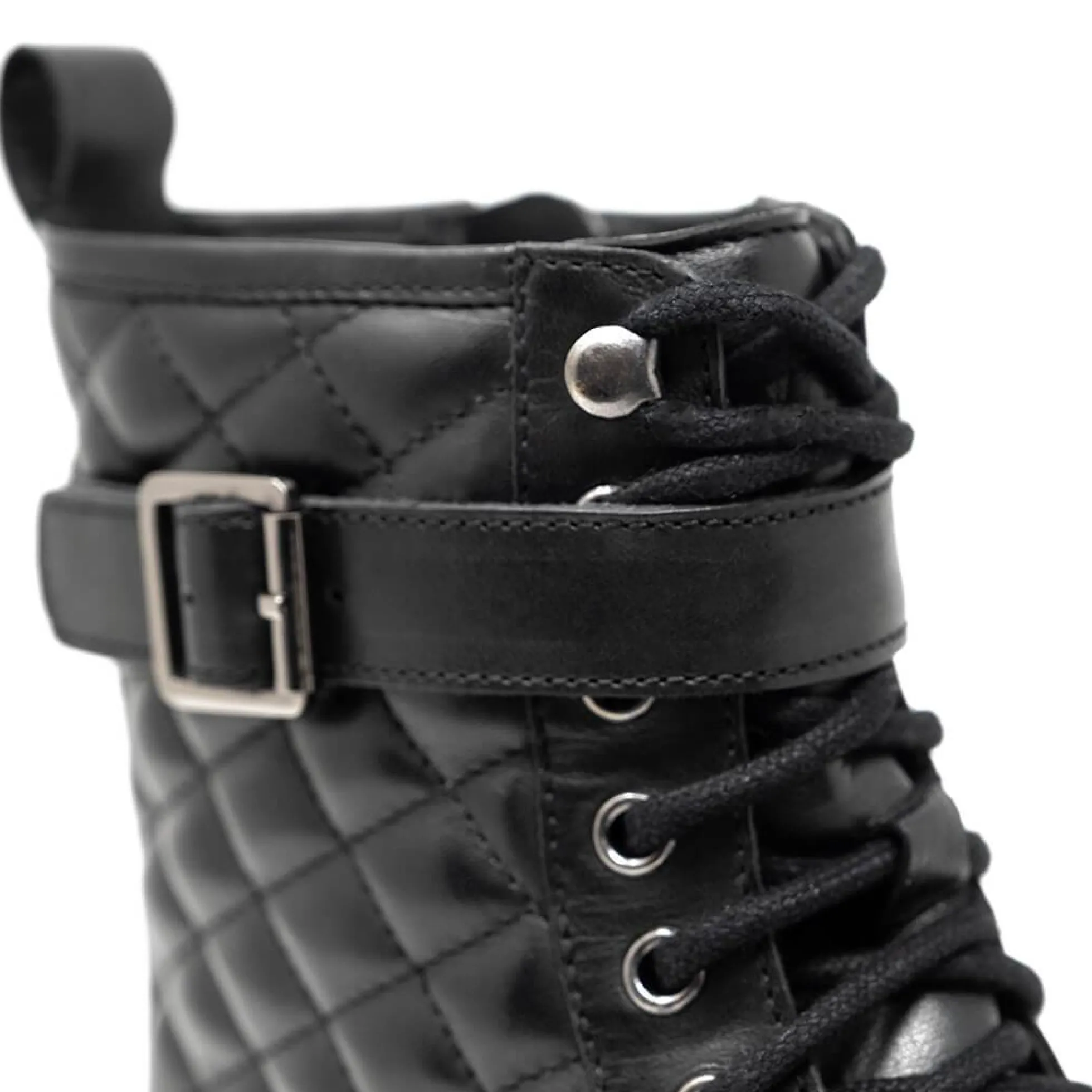 Walk London Vera Quilted Combat Boot Black Shop