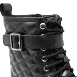 Walk London Vera Quilted Combat Boot Black Clearance